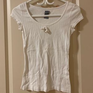 White Cute Short Sleeve Shirt